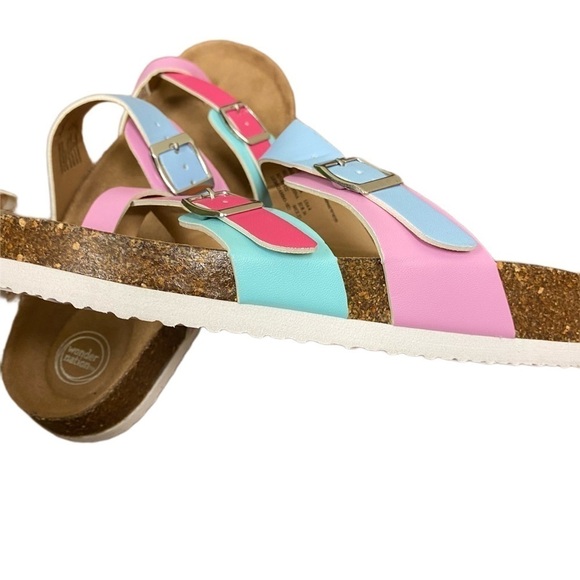 Wonder Nation color block sandals girls size 4 Comfort Footbed & Adjustable - Picture 4 of 5